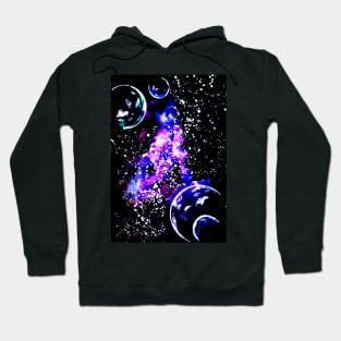 Purple Galaxy with Planets Hoodie